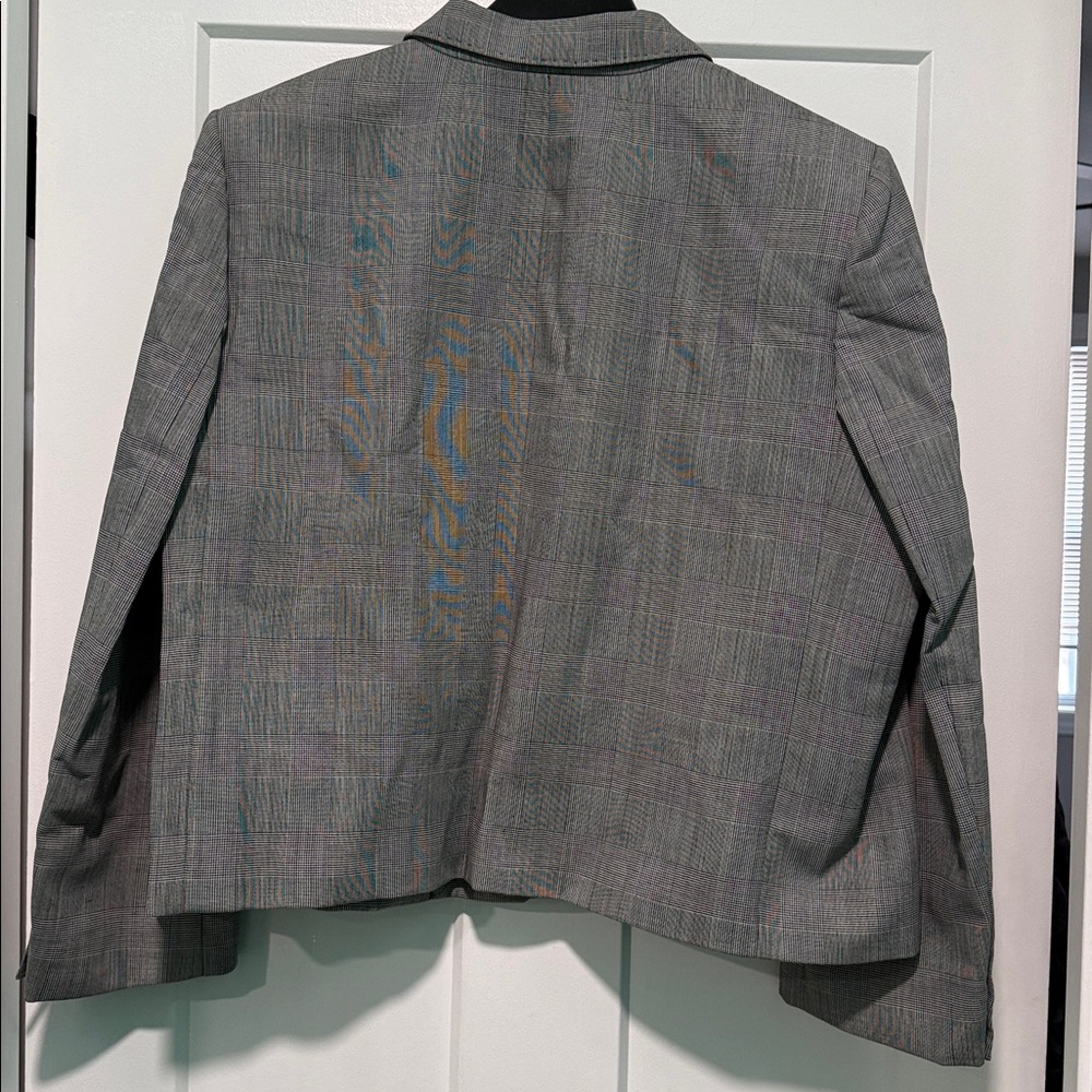 NWT J. Crew Cropped Lady Blazer in Plaid Italian Gauzy Wool Blend - Picture 6 of 14